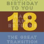 Birthday card for an eighteen year old - the great transition